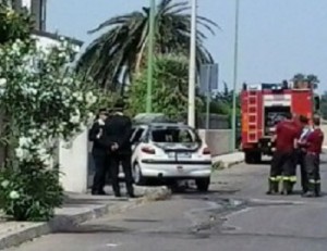 L'auto della vittima dopo l'incidente