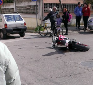 La moto incidentata