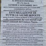 manifesto comunale per traslazione salme