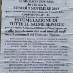 manifesto comunale per traslazione salme